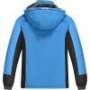 MoFiz Boys Waterproof Skiing Jacket Kids Hooded Fleece Winter Snowboard Jackets Windproof Warm Outerwear with Zip Pockets(Blue and Black)