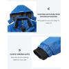 MoFiz Boys Waterproof Skiing Jacket Kids Hooded Fleece Winter Snowboard Jackets Windproof Warm Outerwear with Zip Pockets(Blue-3)