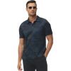 MoFiz Mens Camo Polo Golf Shirts Lightweight Dry Fit Pique Short Sleeve Collared Hiking T-Shirts Dry fit Activewear(Blue Camo)