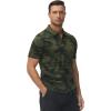 MoFiz Mens Camo Polo Golf Shirts Lightweight Dry Fit Pique Short Sleeve Collared Hiking T-Shirts Dry fit Activewear(Green Camo)