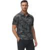 MoFiz Mens Camo Polo Golf Shirts Lightweight Dry Fit Pique Short Sleeve Collared Hiking T-Shirts Dry fit Activewear(Grey Camo)