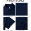 MoFiz Mens Casual Button Down Shirt Short Sleeve Strech Wrinkle Free Dress Shirts(Navy Blue)