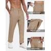 MoFiz Mens Casual Pants Lightweight Linen Summer Beach Lounge Pants(Khaki)