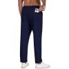 MoFiz Mens Casual Pants Lightweight Linen Summer Beach Lounge Pants(Navy Blue)