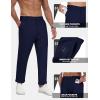 MoFiz Mens Casual Pants Lightweight Linen Summer Beach Lounge Pants(Navy Blue)