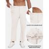 MoFiz Mens Casual Pants Lightweight Linen Summer Beach Lounge Pants(White)