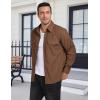 MoFiz Men’s Corduroy Shirts Casual Lightweight Jacket Long Sleeve Button Down Shacket Jackets with Pocket(Brown)