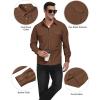 MoFiz Men’s Corduroy Shirts Casual Lightweight Jacket Long Sleeve Button Down Shacket Jackets with Pocket(Brown)