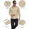 MoFiz Men’s Corduroy Shirts Casual Lightweight Jacket Long Sleeve Button Down Shacket Jackets with Pocket(Light Khaki)