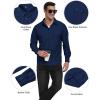 MoFiz Men’s Corduroy Shirts Casual Lightweight Jacket Long Sleeve Button Down Shacket Jackets with Pocket(Navy Blue)