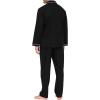 MoFiz Men’s Cotton Pajamas Sets Sleepwear Long Sleeve Button Down Loungewear with Pants Soft Pjs Lounge Set with Pockets(Black)