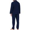 MoFiz Men’s Cotton Pajamas Sets Sleepwear Long Sleeve Button Down Loungewear with Pants Soft Pjs Lounge Set with Pockets(Navy Blue)