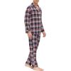 MoFiz Men’s Cotton Pajamas Sets Sleepwear Long Sleeve Button Down Loungewear with Pants Soft Pjs Lounge Set with Pockets(Plaid 57)