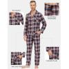 MoFiz Men’s Cotton Pajamas Sets Sleepwear Long Sleeve Button Down Loungewear with Pants Soft Pjs Lounge Set with Pockets(Plaid 57)