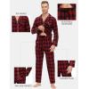 MoFiz Men’s Cotton Pajamas Sets Sleepwear Long Sleeve Button Down Loungewear with Pants Soft Pjs Lounge Set with Pockets(Plaid 58)
