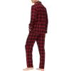 MoFiz Men’s Cotton Pajamas Sets Sleepwear Long Sleeve Button Down Loungewear with Pants Soft Pjs Lounge Set with Pockets(Plaid 58)