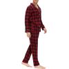 MoFiz Men’s Cotton Pajamas Sets Sleepwear Long Sleeve Button Down Loungewear with Pants Soft Pjs Lounge Set with Pockets(Plaid 58)