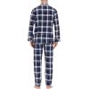 MoFiz Men’s Cotton Pajamas Sets Sleepwear Long Sleeve Button Down Loungewear with Pants Soft Pjs Lounge Set with Pockets(Plaid 59)