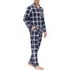 MoFiz Men’s Cotton Pajamas Sets Sleepwear Long Sleeve Button Down Loungewear with Pants Soft Pjs Lounge Set with Pockets(Plaid 59)