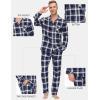 MoFiz Men’s Cotton Pajamas Sets Sleepwear Long Sleeve Button Down Loungewear with Pants Soft Pjs Lounge Set with Pockets(Plaid 59)
