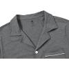 MoFiz Men’s Cotton Pajamas Sets Sleepwear Short Sleeve Button Down Shirt and Pants Loungewear Soft Pjs Lounge Set(Dark Grey)