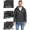 MoFiz Men’s Lightweight Puffer Jacket Hooded Insulated Winter Puffy Coat Full Zip Water Resistant Windproof Hiking Jacket(B-dark Grey)