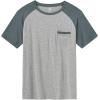 MoFiz Mens Pajama Set Pjs Sleepwear Nightwear Lightweight Quick Dry Soft Short Sleeve V-Neck Summer Pjs Sleep Set With Pocket(Grey Blue + Light Grey)