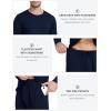 MoFiz Mens Pajama Sets Comfy Long Sleeve Sleepwear Top Solid Pyjama Pants with Pocket 2 Piece Loungewear PJs Sets for Men(B-navy Grey)