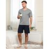 MoFiz Mens Pajamas Set Short Sleeve PJ’s Sleep Lounge Sleepwear Cool Pyjama Summer Sets Comfortable Lightweight(Grey-navy-a)