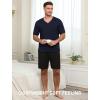 MoFiz Mens Pajamas Set Short Sleeve PJ’s Sleep Lounge Sleepwear Cool Pyjama Summer Sets Comfortable Lightweight(Navy-black-a)