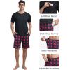 MoFiz Mens Pajamas Set Sleepwear Sleep Shirt and Shorts Pajama Set Lightweight Soft Mens Pjs Lounge Set with Pockets(Style-a)