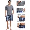 MoFiz Mens Pajamas Set Sleepwear Sleep Shirt and Shorts Pajama Set Lightweight Soft Mens Pjs Lounge Set with Pockets(Style-c)