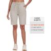 MoFiz Womens 10″ Long Shorts for Women Quick Dry Women Hiking Cargo Shorts Athletic Travel Golf Shorts