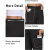 MoFiz Women’s Cargo Capri Pants Cotton Roll up Convertible Capris Summer Casual Athletic Hiking Cropped Pants with Pockets(A-black)