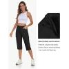 MoFiz Women’s Cargo Capri Pants Cotton Roll up Convertible Capris Summer Casual Athletic Hiking Cropped Pants with Pockets(A-black)