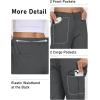 MoFiz Women’s Cargo Capri Pants Cotton Roll up Convertible Capris Summer Casual Athletic Hiking Cropped Pants with Pockets(A-dark Grey)