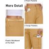 MoFiz Women’s Cargo Capri Pants Cotton Roll up Convertible Capris Summer Casual Athletic Hiking Cropped Pants with Pockets(A-golden)