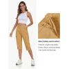 MoFiz Women’s Cargo Capri Pants Cotton Roll up Convertible Capris Summer Casual Athletic Hiking Cropped Pants with Pockets(A-golden)