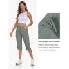 MoFiz Women’s Cargo Capri Pants Cotton Roll up Convertible Capris Summer Casual Athletic Hiking Cropped Pants with Pockets(A-grayish Green)