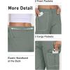 MoFiz Women’s Cargo Capri Pants Cotton Roll up Convertible Capris Summer Casual Athletic Hiking Cropped Pants with Pockets(A-grayish Green)