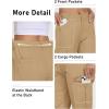 MoFiz Women’s Cargo Capri Pants Cotton Roll up Convertible Capris Summer Casual Athletic Hiking Cropped Pants with Pockets(A-khaki)