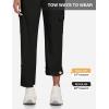 MoFiz Women’s Hiking Pants Roll Up Convertible Capri Pant Lightweight Quick Dry Outdoor Travel Athletic Pants Pockets Black XL