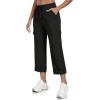 MoFiz Women’s Hiking Pants Roll Up Convertible Capri Pant Lightweight Quick Dry Outdoor Travel Athletic Pants Pockets Black XL
