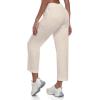 MoFiz Women’s Linen Pants Casual Lightweight Lounge Pants Cotton Linen Travel Beach Summer Pants with Pockets Khaki M