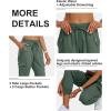 MoFiz Women’s Outdoor Cargo Pants Lightweight Joggers Elastic Waist Athletic Hiking Sweatpants Casual Travel Pant with Pocket(Army Green)
