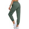 MoFiz Women’s Outdoor Cargo Pants Lightweight Joggers Elastic Waist Athletic Hiking Sweatpants Casual Travel Pant with Pocket(Army Green)