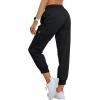MoFiz Women’s Outdoor Cargo Pants Lightweight Joggers Elastic Waist Athletic Hiking Sweatpants Casual Travel Pant with Pocket(Black)