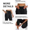 MoFiz Women’s Outdoor Cargo Pants Lightweight Joggers Elastic Waist Athletic Hiking Sweatpants Casual Travel Pant with Pocket(Black)
