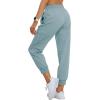 MoFiz Women’s Outdoor Cargo Pants Lightweight Joggers Elastic Waist Athletic Hiking Sweatpants Casual Travel Pant with Pocket(Dusty Blue)