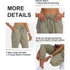 MoFiz Women’s Outdoor Cargo Pants Lightweight Joggers Elastic Waist Athletic Hiking Sweatpants Casual Travel Pant with Pocket(Grey Khaki)